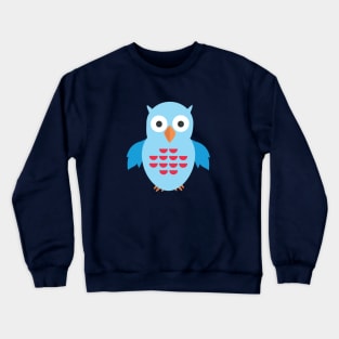 Blue & Red Owl Crewneck Sweatshirt